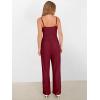 imageANRABESS Jumpsuits for Women 2025 Summer Dressy Spaghetti Strap Ribbed V Neck Wide Leg Overalls Flowy Romper Jumpers OutfitsBurgundy Red