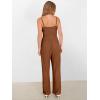 imageANRABESS Jumpsuits for Women 2025 Summer Dressy Spaghetti Strap Ribbed V Neck Wide Leg Overalls Flowy Romper Jumpers OutfitsCaramel