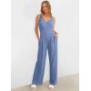 imageANRABESS Jumpsuits for Women 2025 Summer Dressy Spaghetti Strap Ribbed V Neck Wide Leg Overalls Flowy Romper Jumpers OutfitsDusty Blue
