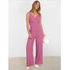 imageANRABESS Jumpsuits for Women 2025 Summer Dressy Spaghetti Strap Ribbed V Neck Wide Leg Overalls Flowy Romper Jumpers OutfitsDusty Pink