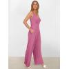imageANRABESS Jumpsuits for Women 2025 Summer Dressy Spaghetti Strap Ribbed V Neck Wide Leg Overalls Flowy Romper Jumpers OutfitsDusty Pink