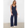imageANRABESS Jumpsuits for Women 2025 Summer Dressy Spaghetti Strap Ribbed V Neck Wide Leg Overalls Flowy Romper Jumpers OutfitsNavy Blue