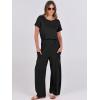 imageANRABESS Jumpsuits for Women Short Sleeve Wide Leg Casual Summer One Piece Jumper Rompers 2025 Beach Vacation Travel OutfitsBlack