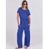 imageANRABESS Jumpsuits for Women Short Sleeve Wide Leg Casual Summer One Piece Jumper Rompers 2025 Beach Vacation Travel OutfitsBlue