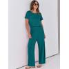 imageANRABESS Jumpsuits for Women Short Sleeve Wide Leg Casual Summer One Piece Jumper Rompers 2025 Beach Vacation Travel OutfitsTeal