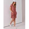 imageANRABESS Rompers for Women Summer Casual Short Sleeve Jumpsuits V Neck Loose Fit One Piece Outfits with Pockets 2025 ClothesRust