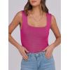 imageANRABESS Tank Tops for Women 2025 Summer Square Neck Rib Knit Sleeveless Basic Slim Fit Shirts Casual Top Trendy OutfitsHot Pink