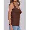imageANRABESS Tank Tops for Women 2025 Summer Square Neck Rib Knit Sleeveless Basic Slim Fit Shirts Casual Top Trendy OutfitsRed Brown