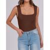 imageANRABESS Tank Tops for Women 2025 Summer Square Neck Rib Knit Sleeveless Basic Slim Fit Shirts Casual Top Trendy OutfitsRed Brown