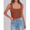 imageANRABESS Tank Tops for Women 2025 Summer Square Neck Rib Knit Sleeveless Basic Slim Fit Shirts Casual Top Trendy OutfitsRust