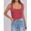 imageANRABESS Tank Tops for Women 2025 Summer Square Neck Rib Knit Sleeveless Basic Slim Fit Shirts Casual Top Trendy OutfitsWatermelon Red