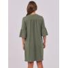 imageANRABESS Women Mini Dress Summer V Neck Ruffle Short Sleeve Shift Casual Tunic Dresses 2025 Loose Beach Vacation OutfitsArmy Green