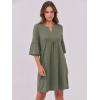 imageANRABESS Women Mini Dress Summer V Neck Ruffle Short Sleeve Shift Casual Tunic Dresses 2025 Loose Beach Vacation OutfitsArmy Green