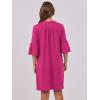 imageANRABESS Women Mini Dress Summer V Neck Ruffle Short Sleeve Shift Casual Tunic Dresses 2025 Loose Beach Vacation OutfitsHot Pink