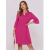 imageANRABESS Women Mini Dress Summer V Neck Ruffle Short Sleeve Shift Casual Tunic Dresses 2025 Loose Beach Vacation OutfitsHot Pink