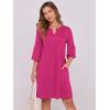 imageANRABESS Women Mini Dress Summer V Neck Ruffle Short Sleeve Shift Casual Tunic Dresses 2025 Loose Beach Vacation OutfitsHot Pink