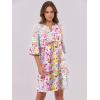 imageANRABESS Women Mini Dress Summer V Neck Ruffle Short Sleeve Shift Casual Tunic Dresses 2025 Loose Beach Vacation OutfitsMulticolour Floral