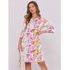 imageANRABESS Women Mini Dress Summer V Neck Ruffle Short Sleeve Shift Casual Tunic Dresses 2025 Loose Beach Vacation OutfitsMulticolour Floral