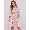 imageANRABESS Women Mini Dress Summer V Neck Ruffle Short Sleeve Shift Casual Tunic Dresses 2025 Loose Beach Vacation OutfitsMulticolour Floral