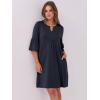 imageANRABESS Women Mini Dress Summer V Neck Ruffle Short Sleeve Shift Casual Tunic Dresses 2025 Loose Beach Vacation OutfitsNavy Blue