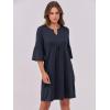 imageANRABESS Women Mini Dress Summer V Neck Ruffle Short Sleeve Shift Casual Tunic Dresses 2025 Loose Beach Vacation OutfitsNavy Blue