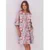 imageANRABESS Women Mini Dress Summer V Neck Ruffle Short Sleeve Shift Casual Tunic Dresses 2025 Loose Beach Vacation OutfitsPrint Floral