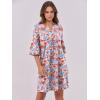 imageANRABESS Women Mini Dress Summer V Neck Ruffle Short Sleeve Shift Casual Tunic Dresses 2025 Loose Beach Vacation OutfitsPrint Floral