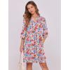 imageANRABESS Women Mini Dress Summer V Neck Ruffle Short Sleeve Shift Casual Tunic Dresses 2025 Loose Beach Vacation OutfitsPrint Floral