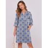 imageANRABESS Women Mini Dress Summer V Neck Ruffle Short Sleeve Shift Casual Tunic Dresses 2025 Loose Beach Vacation OutfitsPrint Floral Blue
