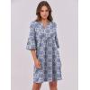 imageANRABESS Women Mini Dress Summer V Neck Ruffle Short Sleeve Shift Casual Tunic Dresses 2025 Loose Beach Vacation OutfitsPrint Floral Blue