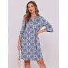 imageANRABESS Women Mini Dress Summer V Neck Ruffle Short Sleeve Shift Casual Tunic Dresses 2025 Loose Beach Vacation OutfitsPrint Floral Blue