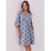 imageANRABESS Women Mini Dress Summer V Neck Ruffle Short Sleeve Shift Casual Tunic Dresses 2025 Loose Beach Vacation OutfitsPrint Floral Blue