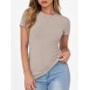 imageANRABESS Women Short Sleeve Crewneck Ribbed Knit Slim Fitted Shirts Summer Tops Basic Tee Casual 2025 Fall Outfits ClothesLight Khaki