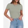 imageANRABESS Women Short Sleeve Crewneck Ribbed Knit Slim Fitted Shirts Summer Tops Basic Tee Casual 2025 Fall Outfits ClothesSage Green