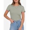 imageANRABESS Women Short Sleeve Crewneck Ribbed Knit Slim Fitted Shirts Summer Tops Basic Tee Casual 2025 Fall Outfits ClothesSage Green