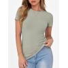 imageANRABESS Women Short Sleeve Crewneck Ribbed Knit Slim Fitted Shirts Summer Tops Basic Tee Casual 2025 Fall Outfits ClothesSage Green
