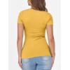 imageANRABESS Women Short Sleeve Crewneck Ribbed Knit Slim Fitted Shirts Summer Tops Basic Tee Casual 2025 Fall Outfits ClothesYellow