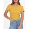 imageANRABESS Women Short Sleeve Crewneck Ribbed Knit Slim Fitted Shirts Summer Tops Basic Tee Casual 2025 Fall Outfits ClothesYellow