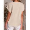 imageANRABESS Women Summer Business Casual Tops Dressy V Neck Short Sleeve Chiffon Blouse Office Work Loose Shirt 2025 OutfitBeige