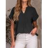 imageANRABESS Women Summer Business Casual Tops Dressy V Neck Short Sleeve Chiffon Blouse Office Work Loose Shirt 2025 OutfitBlack
