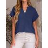 imageANRABESS Women Summer Business Casual Tops Dressy V Neck Short Sleeve Chiffon Blouse Office Work Loose Shirt 2025 OutfitDeep Blue