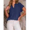 imageANRABESS Women Summer Business Casual Tops Dressy V Neck Short Sleeve Chiffon Blouse Office Work Loose Shirt 2025 OutfitDeep Blue
