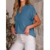 imageANRABESS Women Summer Business Casual Tops Dressy V Neck Short Sleeve Chiffon Blouse Office Work Loose Shirt 2025 OutfitLake Blue