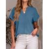 imageANRABESS Women Summer Business Casual Tops Dressy V Neck Short Sleeve Chiffon Blouse Office Work Loose Shirt 2025 OutfitLake Blue