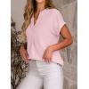 imageANRABESS Women Summer Business Casual Tops Dressy V Neck Short Sleeve Chiffon Blouse Office Work Loose Shirt 2025 OutfitLight Pink