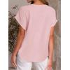 imageANRABESS Women Summer Business Casual Tops Dressy V Neck Short Sleeve Chiffon Blouse Office Work Loose Shirt 2025 OutfitLight Pink