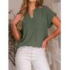 imageANRABESS Women Summer Business Casual Tops Dressy V Neck Short Sleeve Chiffon Blouse Office Work Loose Shirt 2025 OutfitOlive