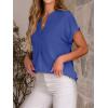 imageANRABESS Women Summer Business Casual Tops Dressy V Neck Short Sleeve Chiffon Blouse Office Work Loose Shirt 2025 OutfitRoyal Blue