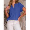 imageANRABESS Women Summer Business Casual Tops Dressy V Neck Short Sleeve Chiffon Blouse Office Work Loose Shirt 2025 OutfitRoyal Blue