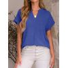imageANRABESS Women Summer Business Casual Tops Dressy V Neck Short Sleeve Chiffon Blouse Office Work Loose Shirt 2025 OutfitRoyal Blue